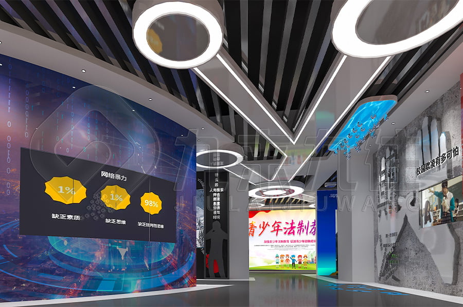 普法宣傳基地，普法示范平臺建設(shè)，公安局普法教育平臺設(shè)計圖片，展廳設(shè)計，多媒體設(shè)備，沉浸式體驗