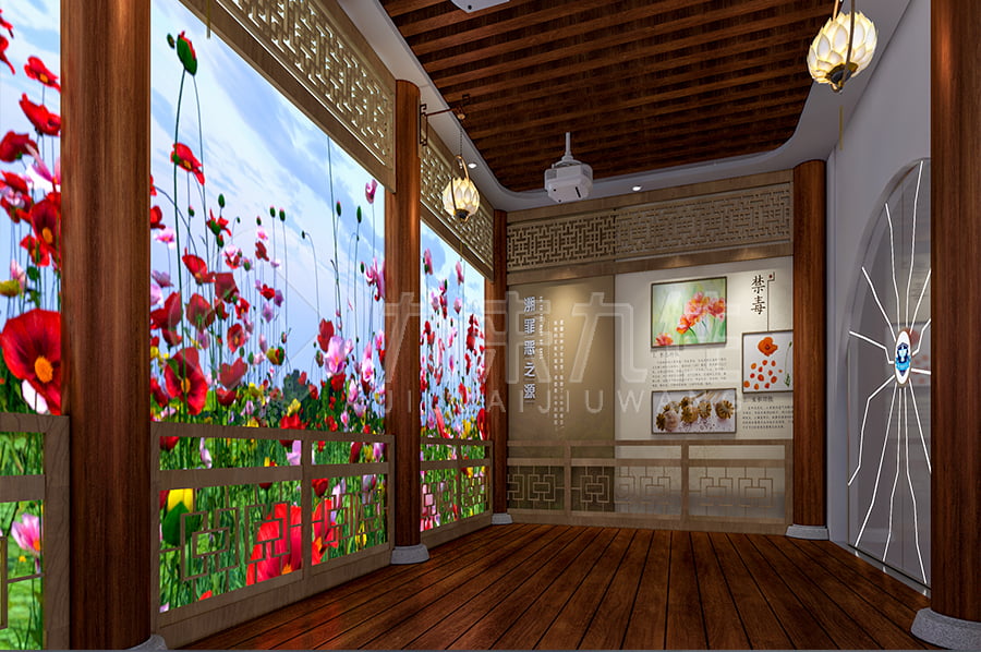 禁毒示范展館，高科技禁毒防艾展廳，展廳設計平面圖