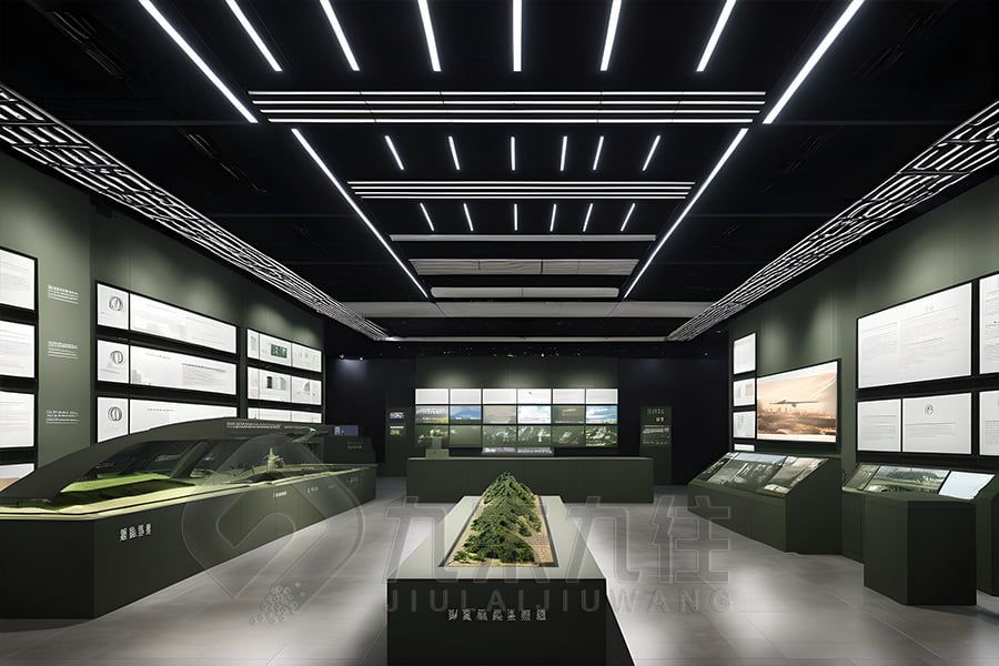 高科技防空宣教體驗館設計,數(shù)字化防空教育展廳施工,九來九往多媒體防空展館建設計公司