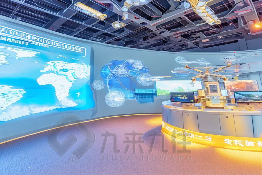 多媒體國防文化體驗館設(shè)計,數(shù)字化國防展館施工,九來九往現(xiàn)代展廳建設(shè)