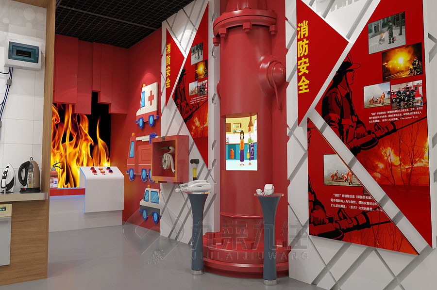 消防安全體驗館設(shè)計, 多媒體互動消防展廳, 智能火災(zāi)預(yù)警系統(tǒng), 火災(zāi)逃生演練, 消防設(shè)備展示
